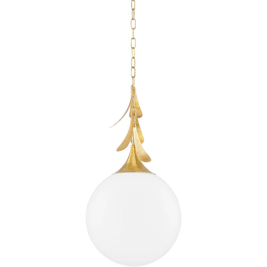 Victoria 1 Light Pendant by Mitzi in vintage gold leaf. Made from unique in a modern style.
