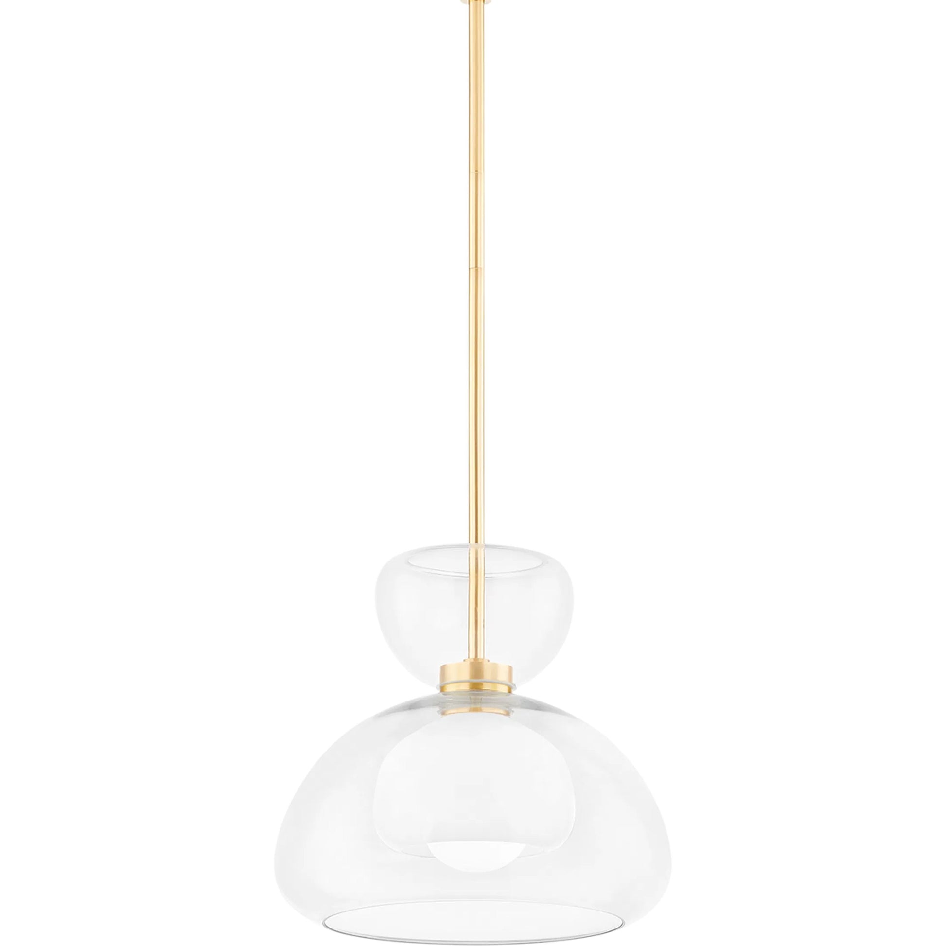 Cortney Pendant by Mitzi in aged brass. Made from brass in a modern style.