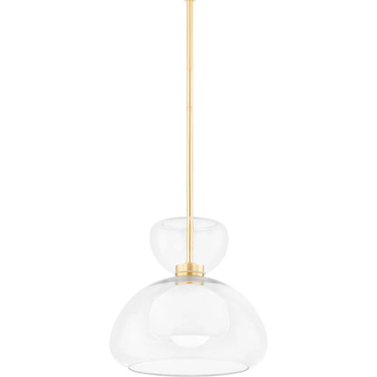 Cortney Pendant by Mitzi in aged brass. Made from brass in a modern style.