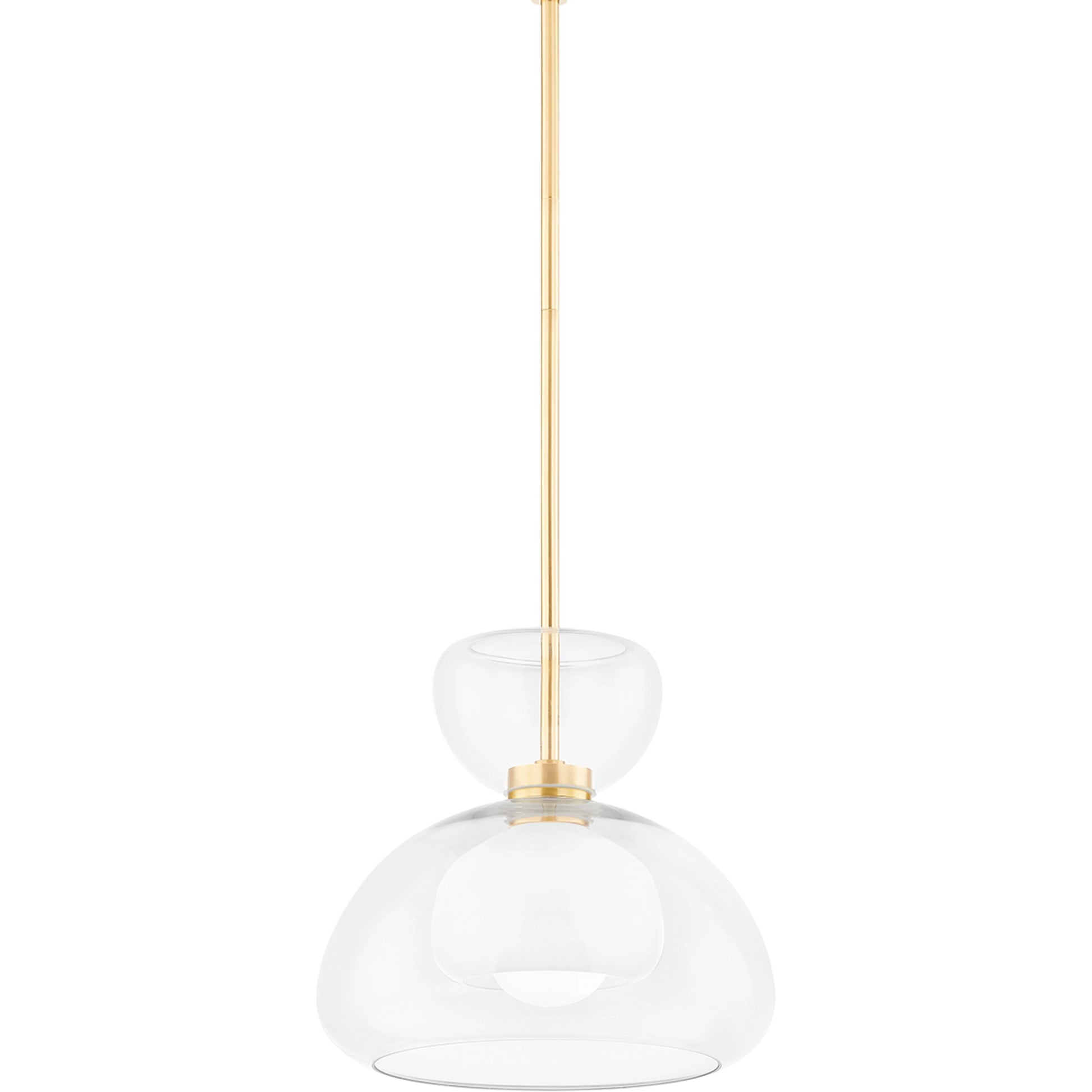 Cortney Pendant by Mitzi in aged brass. Made from brass in a modern style.