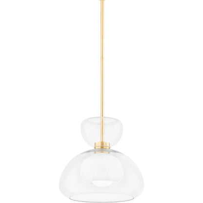 Cortney Pendant by Mitzi in aged brass. Made from brass in a modern style.