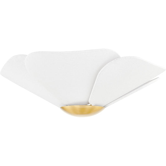 Madeline 1 Light Flush Mount by Mitzi in aged brass. Made from brass in a modern style.