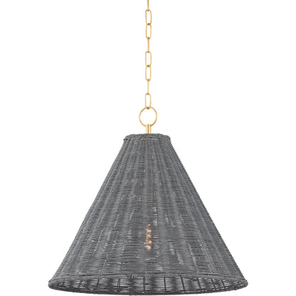 Destiny Pendant by Mitzi in aged brass. Made from steel in a rustic style.