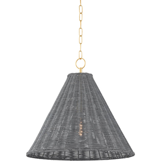 Destiny Pendant by Mitzi in aged brass. Made from steel in a unique style.