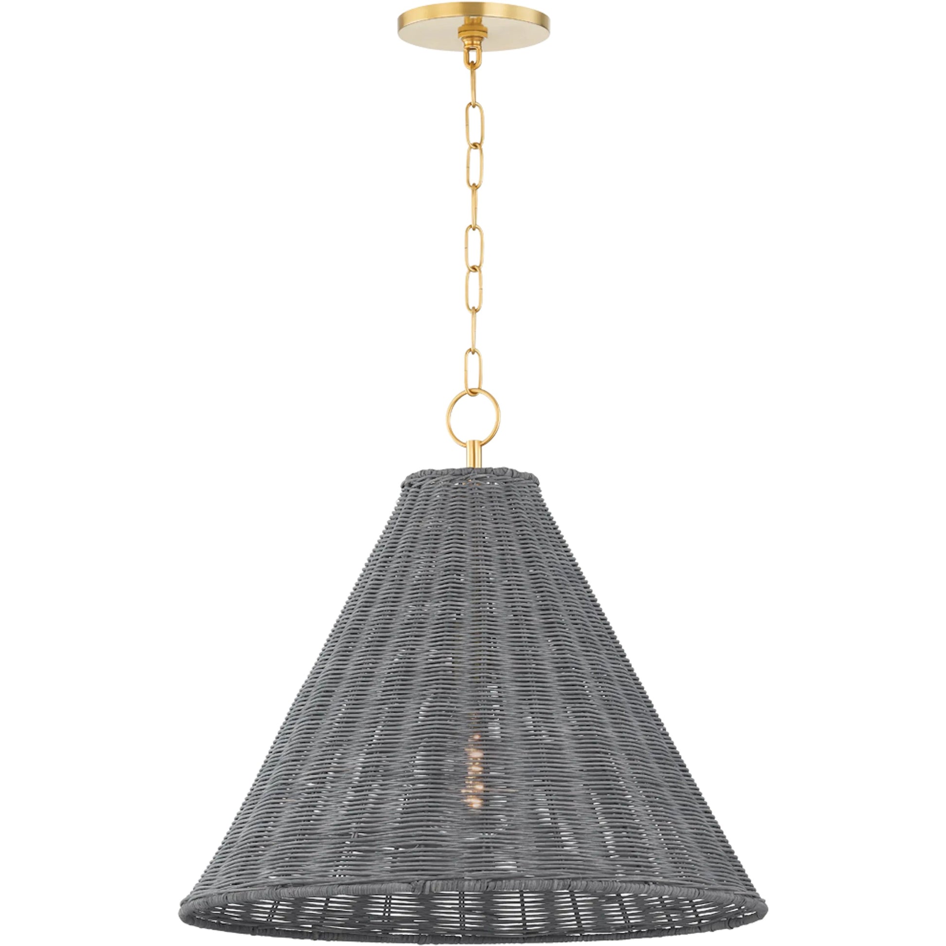 Destiny Pendant by Mitzi in aged brass. Made from steel in a rustic style.