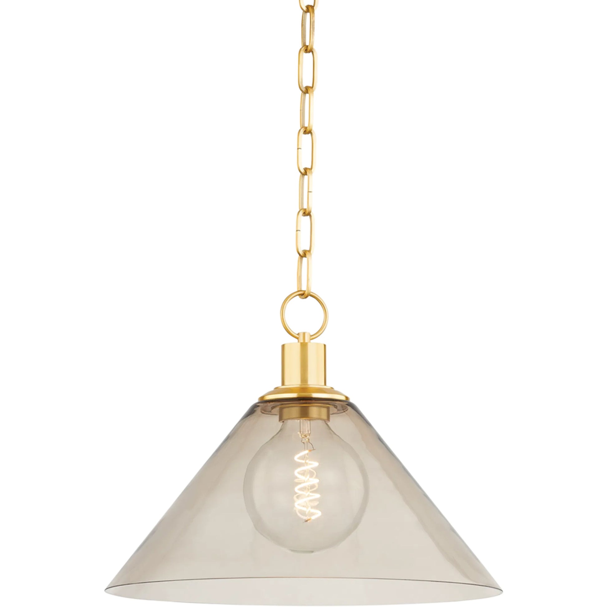 Anniebee Pendant by Mitzi in aged brass. Made from steel, aluminum in a modern style.