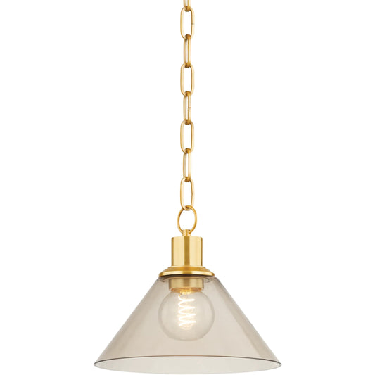 Anniebee Pendant by Mitzi in aged brass. Made from steel, aluminum in a unique style.