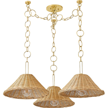 Dalia Chandelier by Mitzi in aged brass. Made from steel in a rustic style.