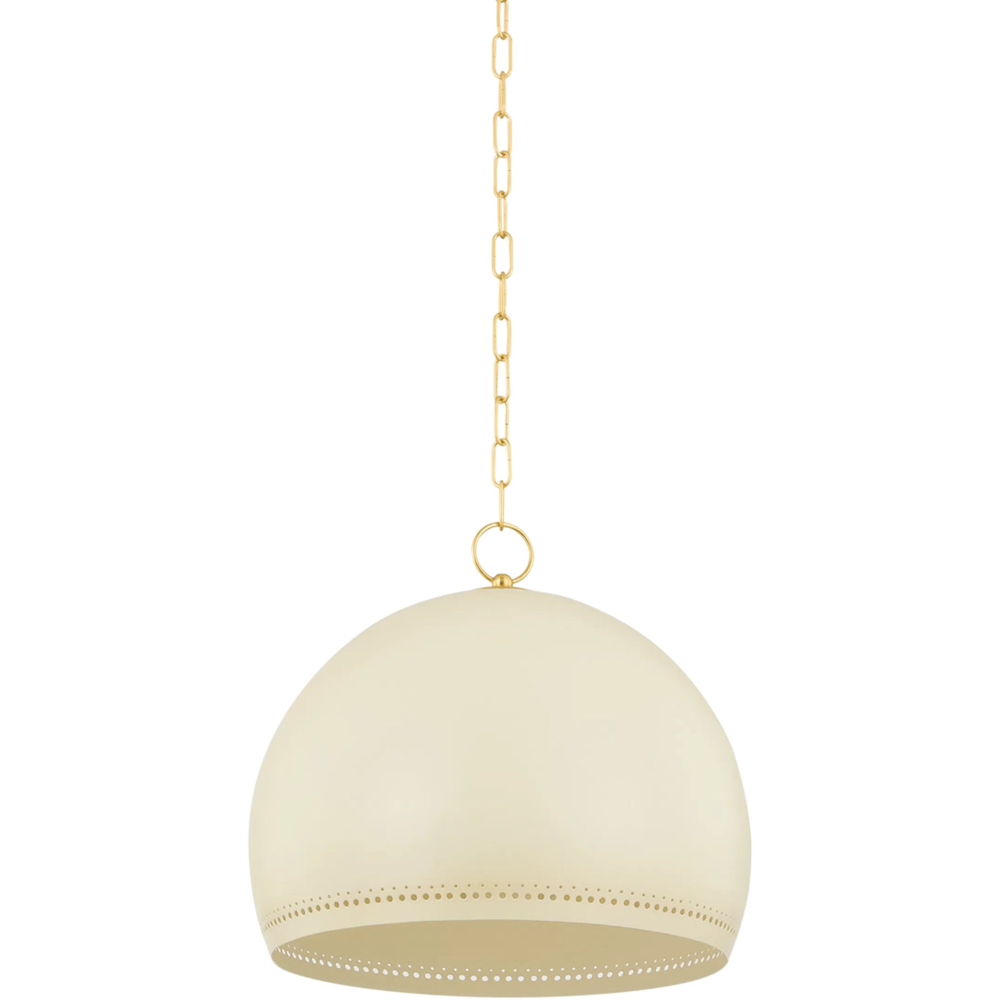 Etna Pendant by Mitzi in aged brass, soft cream. Made from steel in a transitional style.