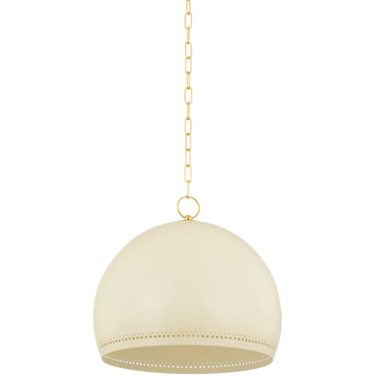 Etna Pendant by Mitzi in aged brass, soft cream. Made from steel in a unique style.