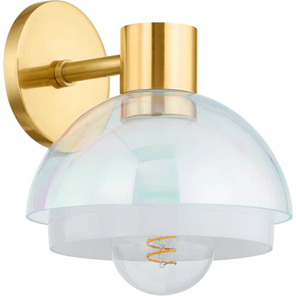 Modena Wall Sconce by Mitzi in aged brass. Made from steel in a modern style.
