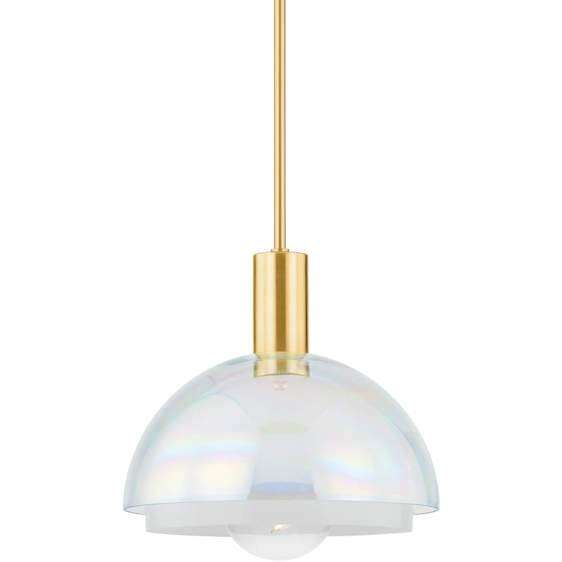 Modena Pendant by Mitzi in aged brass. Made from steel in a modern style.