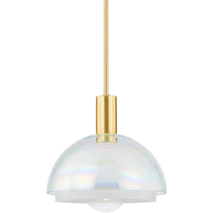 Modena Pendant by Mitzi in aged brass. Made from steel in a modern style.