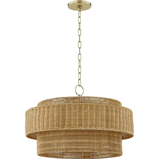 Danica Pendant by Mitzi in aged brass. Made from steel in a unique style.