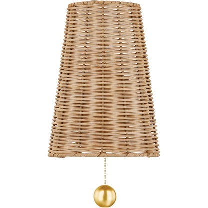 Naida Wall Sconce by Mitzi in aged brass. Made from steel in a rustic style.