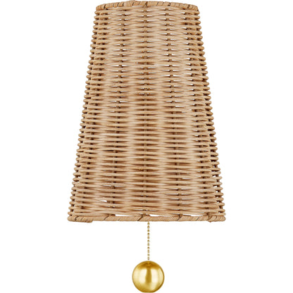 Naida Wall Sconce by Mitzi in aged brass. Made from steel in a rustic style.