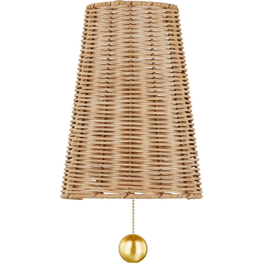 Naida Wall Sconce by Mitzi in aged brass. Made from steel in a unique style.