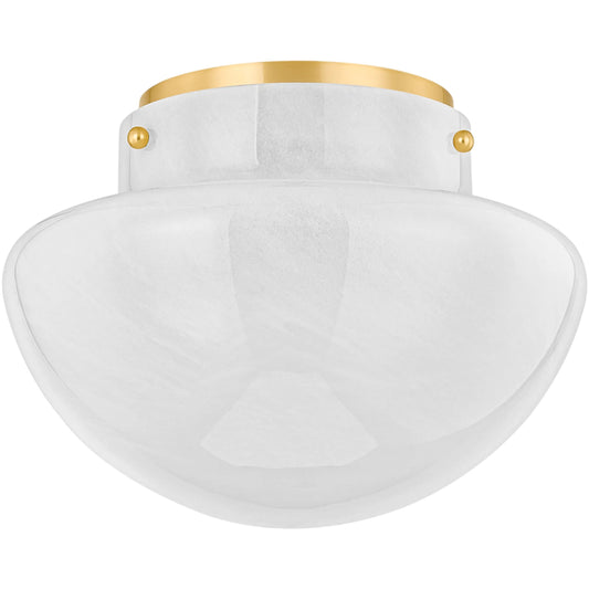 Lilou Flush Mount by Mitzi in aged brass. Made from steel in a unique style.