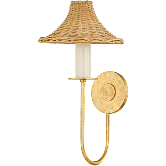 Twila Wall Sconce by Mitzi in vintage gold leaf. Made from steel in a unique style.