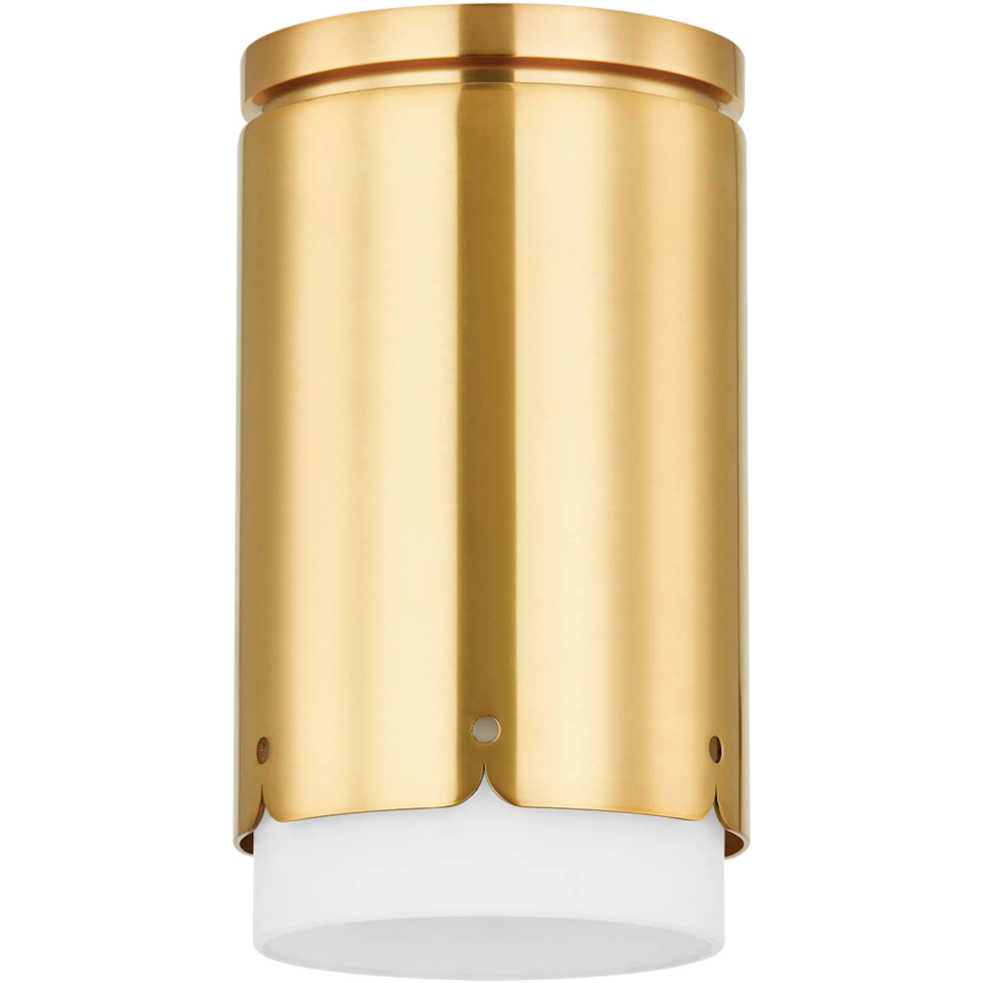 Asa Flush Mount by Mitzi in aged brass. Made from steel in a transitional style.