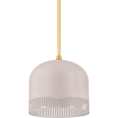 Liba Pendant by Mitzi in aged brass, soft peignoir. Made from steel in a transitional style.
