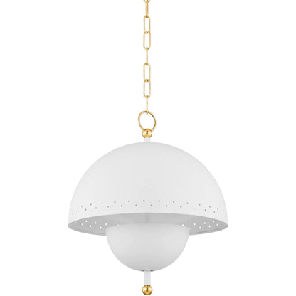Jojo Pendant by Mitzi in aged brass, soft white. Made from steel in a transitional style.
