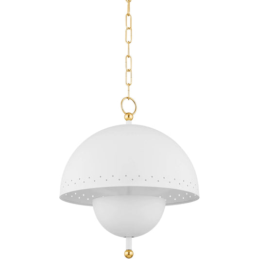 Jojo Pendant by Mitzi in aged brass, soft white. Made from steel in a unique style.