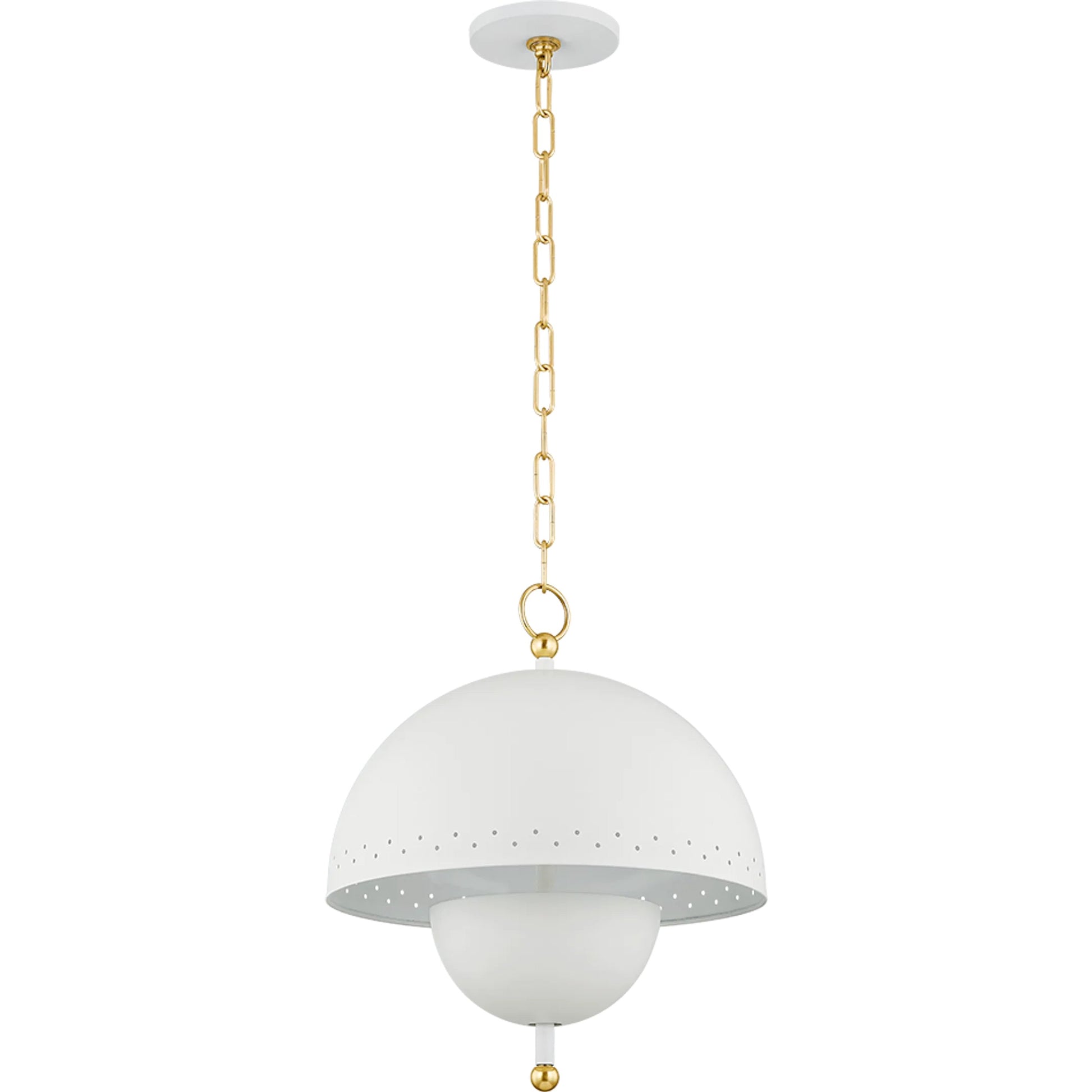 Jojo Pendant by Mitzi in aged brass, soft white. Made from steel in a transitional style.