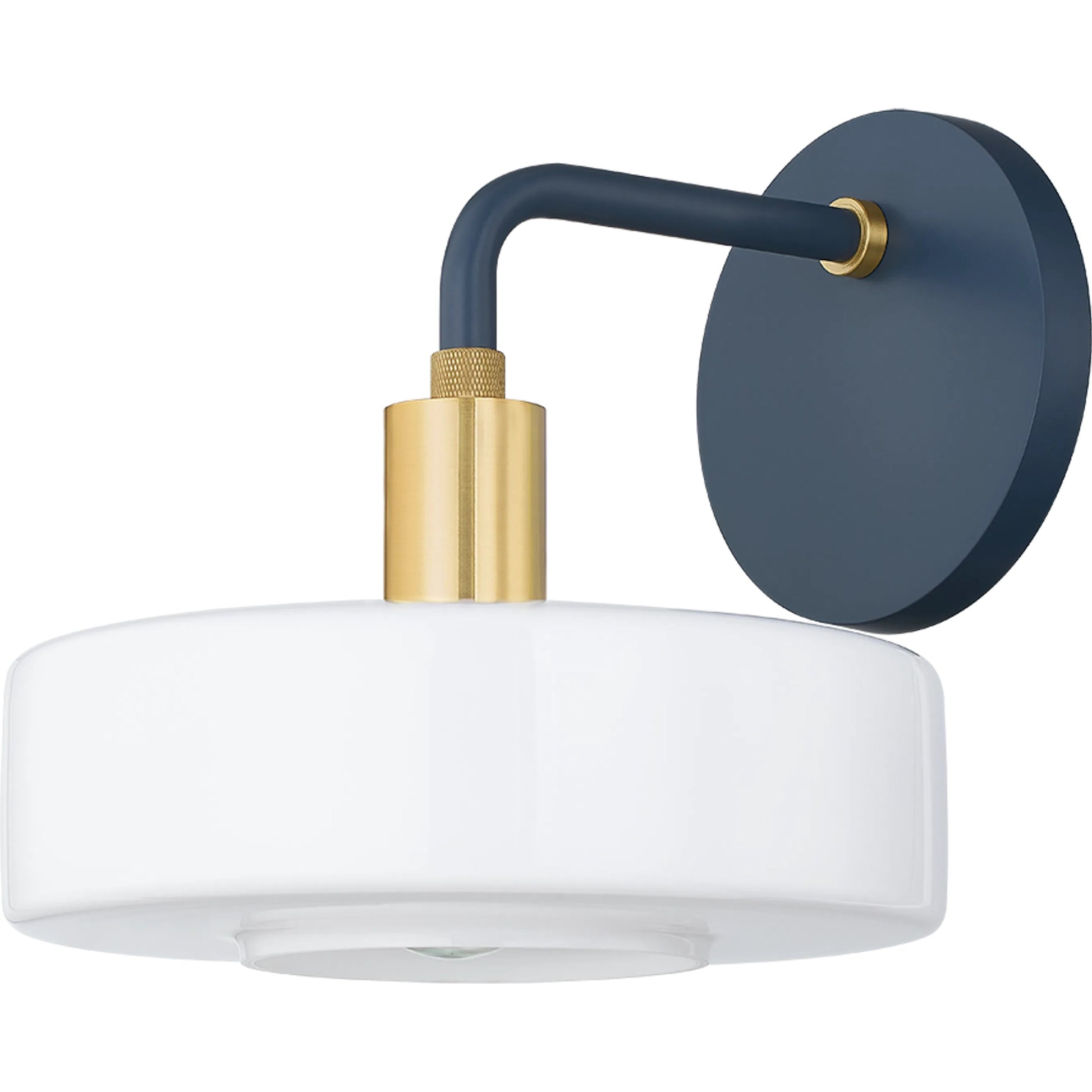 Aston Wall Sconce by Mitzi in aged brass, slate blue. Made from steel in a eclectic & global style.