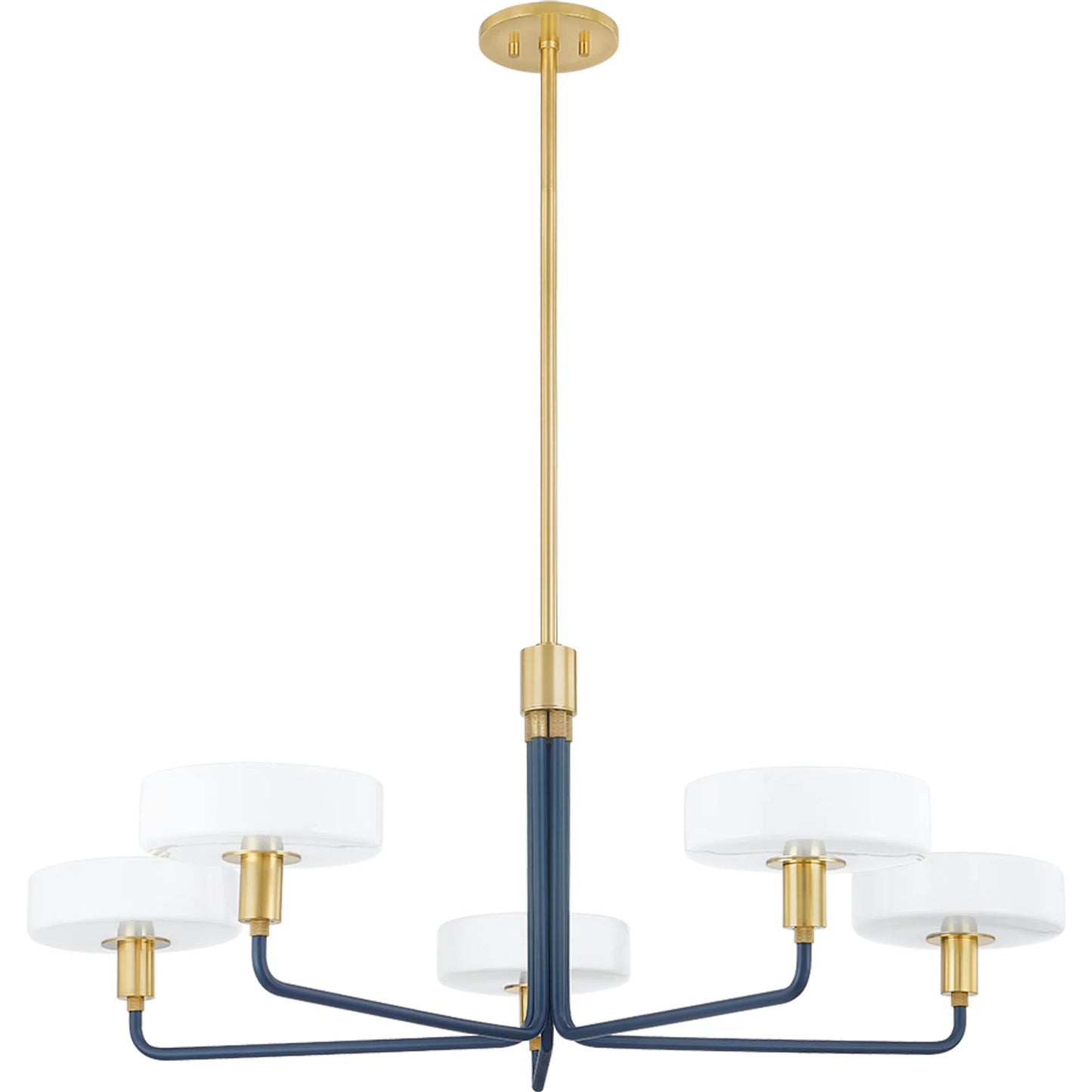 002 SI-2335631 | Additional Silo | Aston 5-Light Chandelier by Mitzi in aged brass, slate blue. Made from steel in a eclectic & global style.