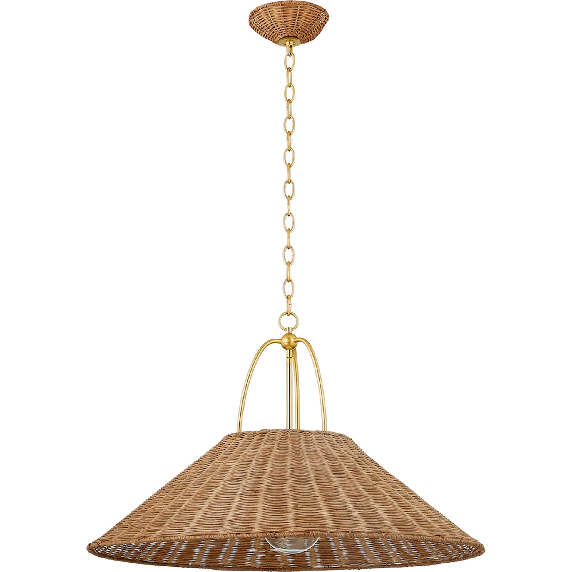 Davida Pendant by Mitzi in aged brass. Made from steel in a unique style.