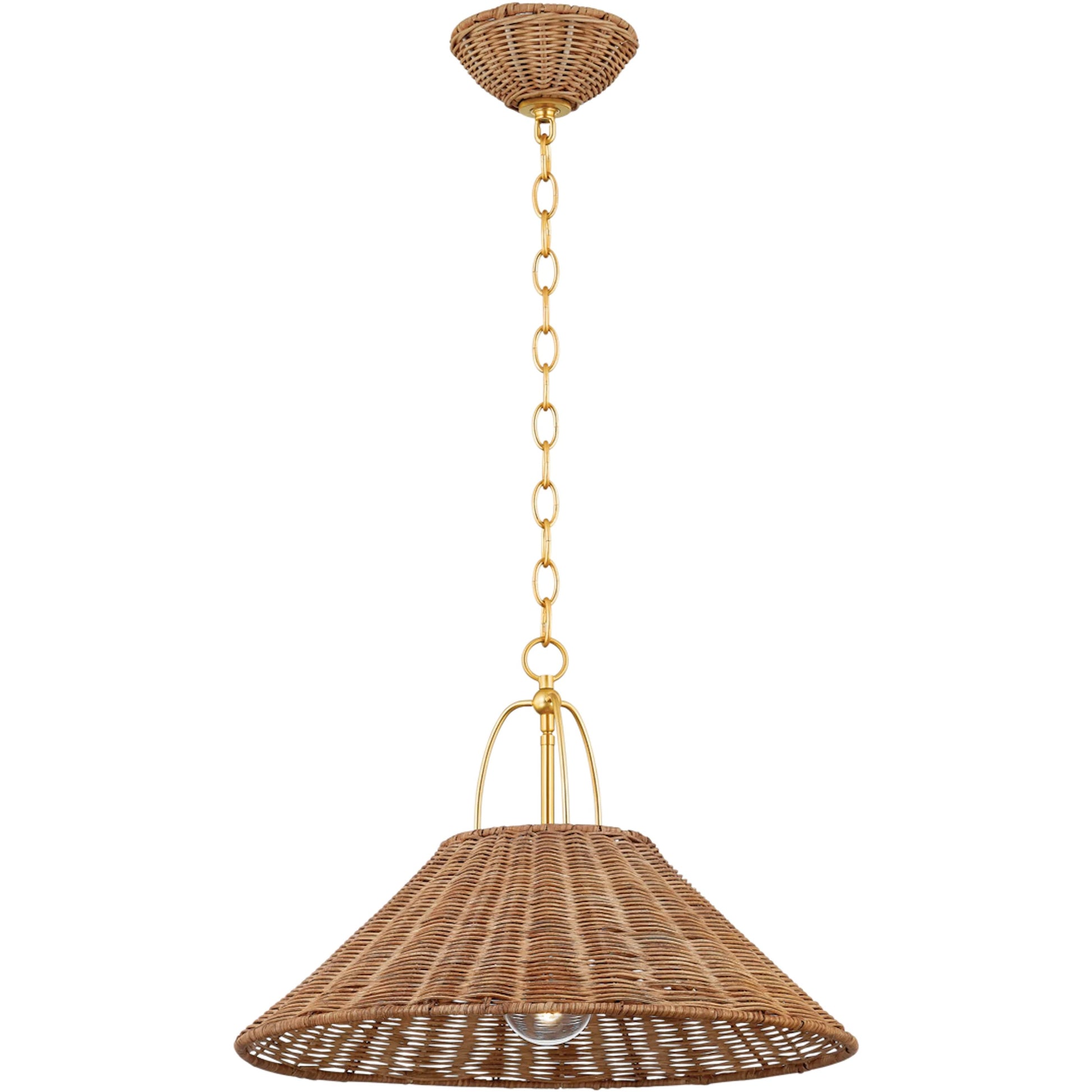 Davida Pendant by Mitzi in aged brass. Made from steel in a unique style.