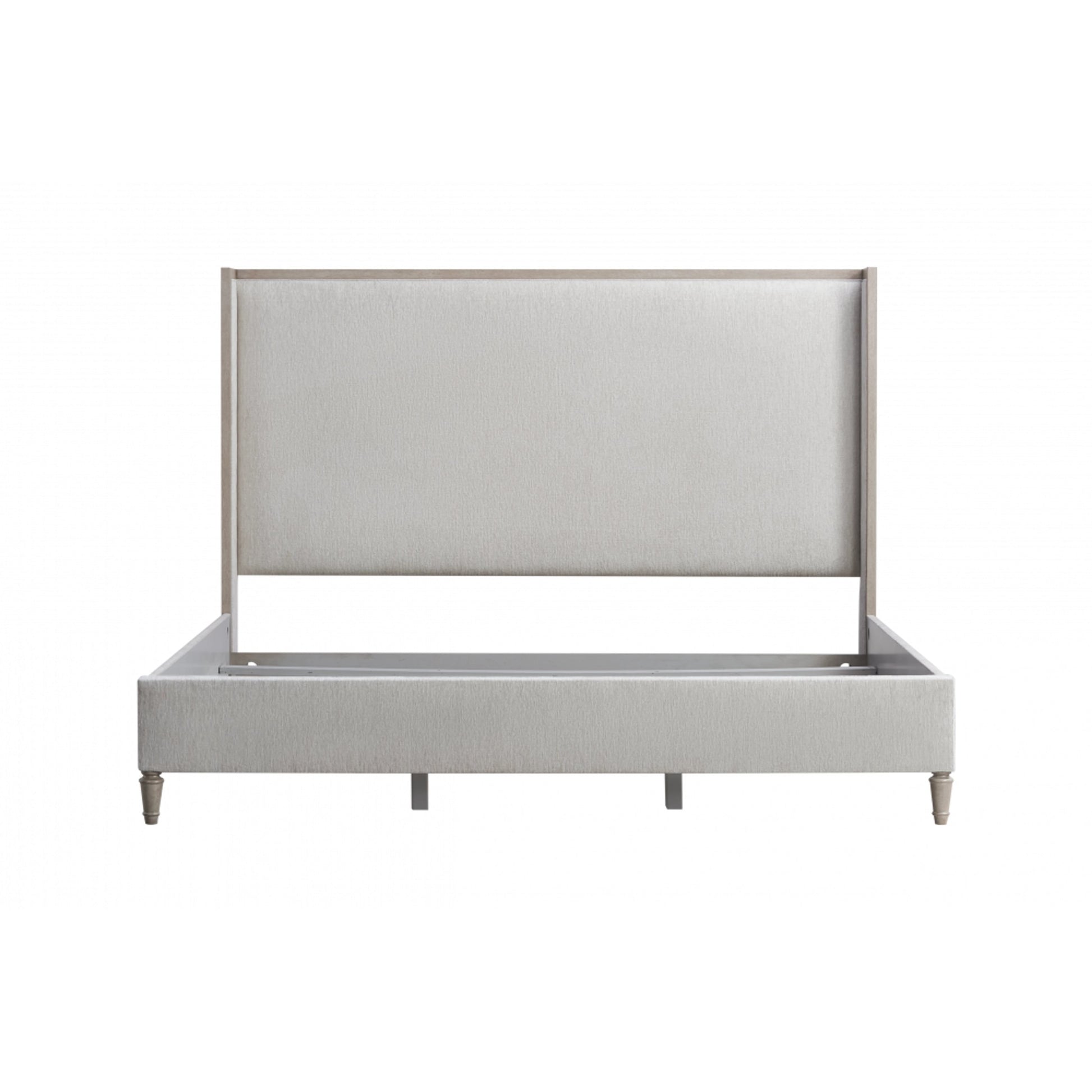 Zest Wing Back Bed by Zest in cream. Made from rubberwood, fabric in a modern style.
