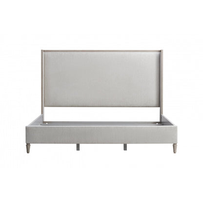 Zest Wing Back Bed by Zest in cream. Made from rubberwood, fabric in a modern style.