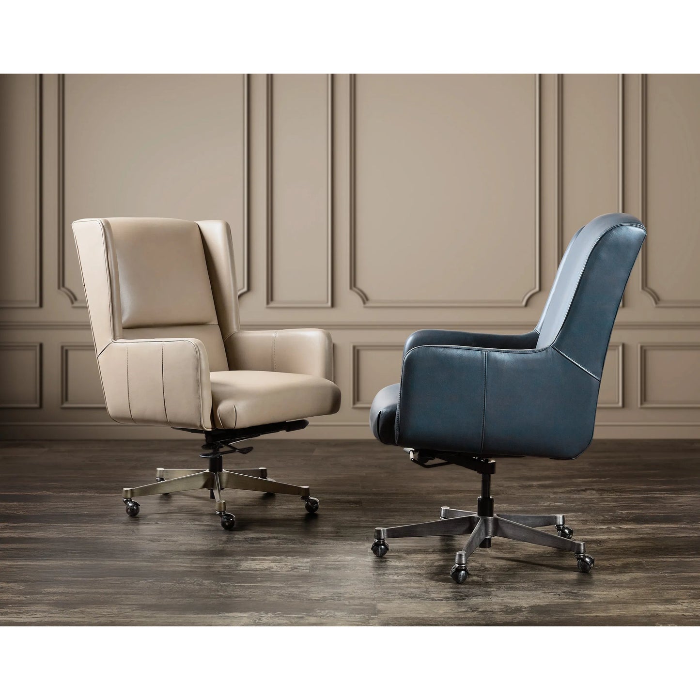 004 SI-2354029 | Lifestyle | Benito Executive Swivel Tilt Chair by Hooker Furniture in salvo denim. Made from leather in a modern style.