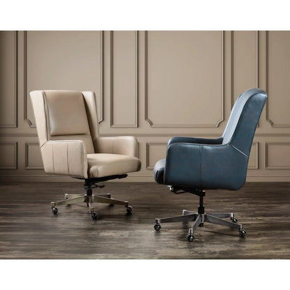 Benito Executive Swivel Tilt Chair by Hooker Furniture in salvo denim. Made from leather in a modern style.