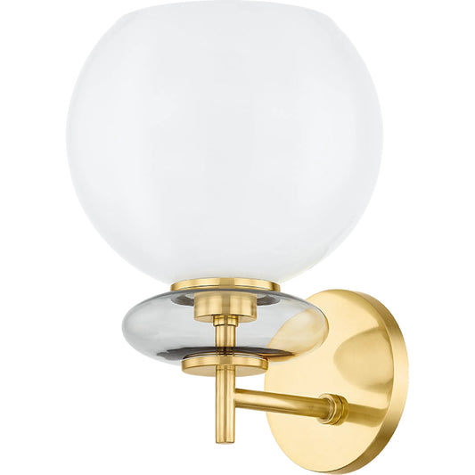 Alexia Wall Sconce by Mitzi in aged brass. Made from steel in a unique style.