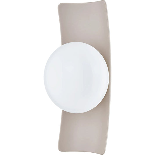 Terra Wall Sconce by Mitzi in aged brass, ceramic antique ivory. Made from ceramic in a unique style.