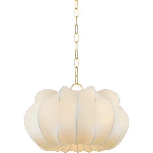Keilah Pendant by Mitzi in aged brass. Made from textile in a unique style.