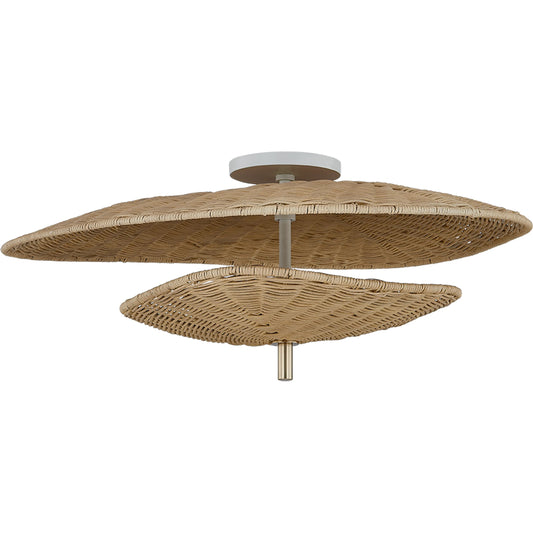 Marigold Semi Flush by Mitzi in aged brass. Made from steel in a unique style.