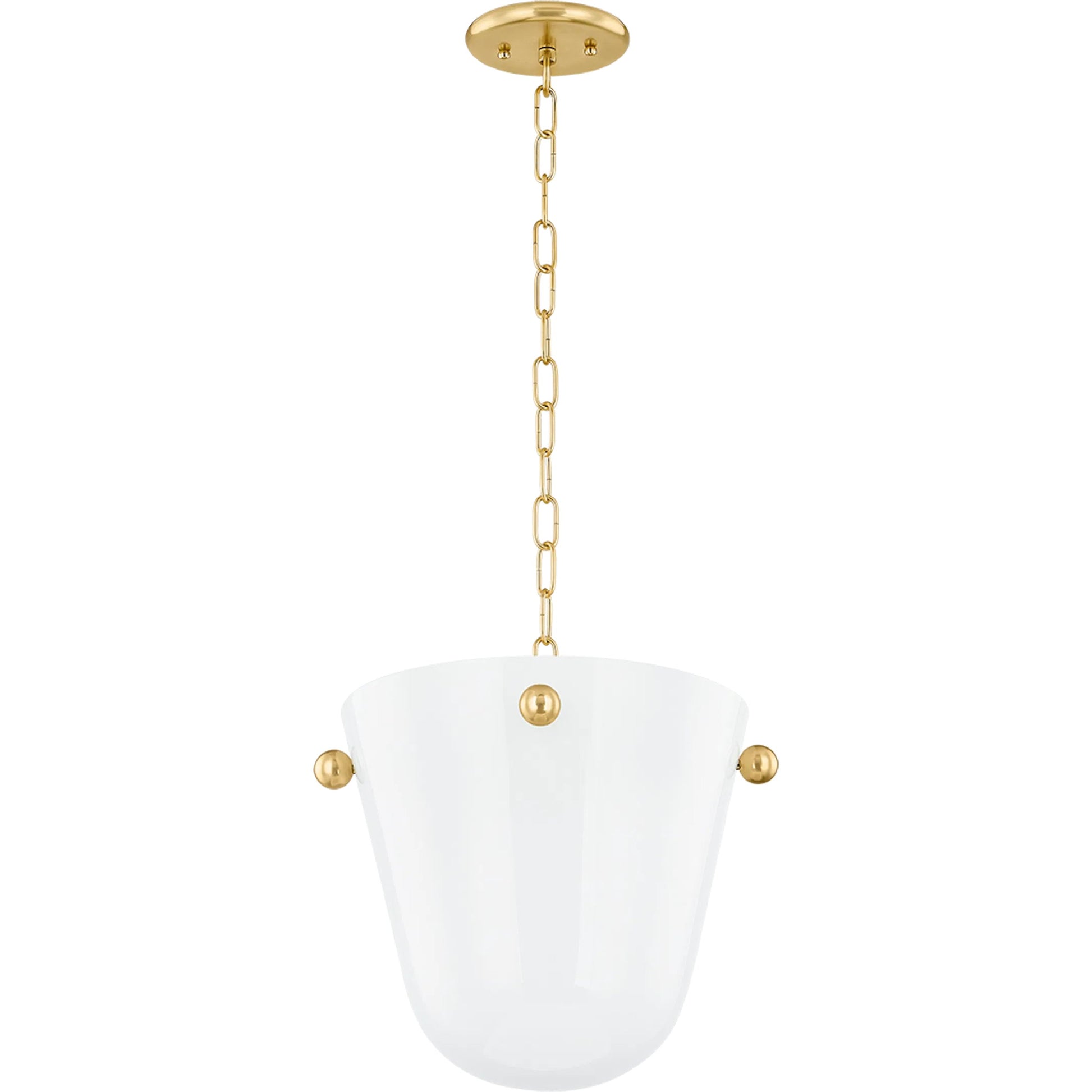 Rima Pendant by Mitzi in aged brass. Made from steel in a unique style.