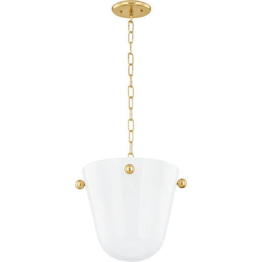 Rima Pendant by Mitzi in aged brass. Made from steel in a unique style.
