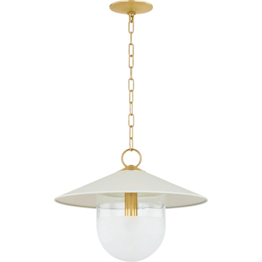 Ressi Pendant by Mitzi in aged brass, soft cream. Made from steel in a unique style.