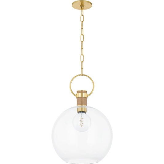 Catrine Pendant by Mitzi in aged brass. Made from steel in a unique style.
