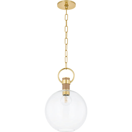 Catrine Pendant by Mitzi in aged brass. Made from steel in a unique style.