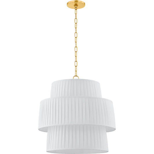 Rya Pendant by Mitzi in aged brass. Made from steel in a unique style.