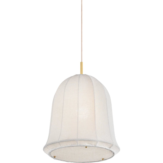 Risa Pendant by Mitzi in aged brass. Made from textile in a unique style.