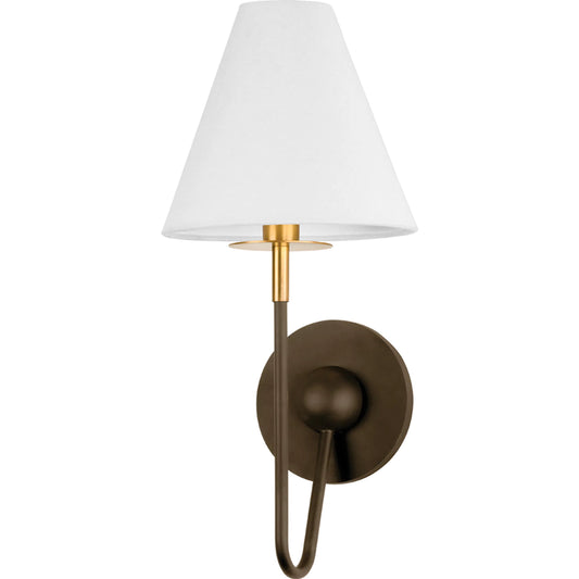 Polly Wall Sconce by Mitzi in aged brass, bronze. Made from steel in a unique style.