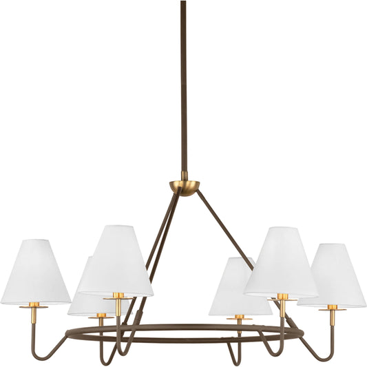 001 SI-2448045 | Primary Silo | Polly Chandelier by Mitzi in aged brass, bronze. Made from steel in a unique style.