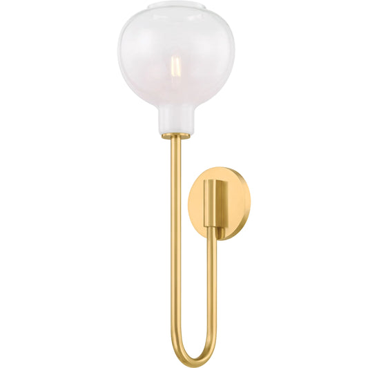 Estelle Wall Sconce by Mitzi in aged brass. Made from steel in a unique style.